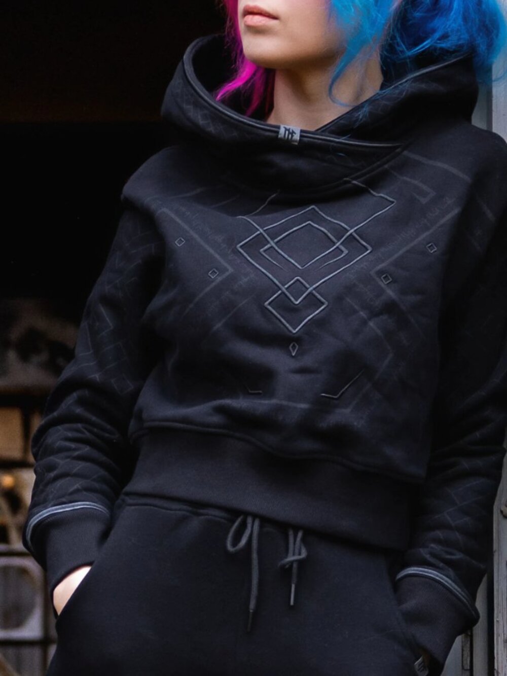 Nerd Forge Stealth Cryptic Cropped Hoodie